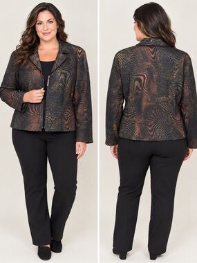 Ouida Made in Canada Abstract Print Zip-Up Jacket – Women’s Medium
